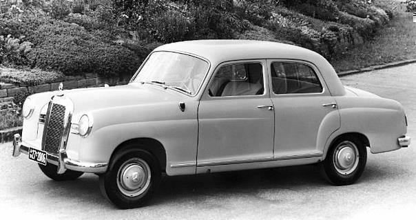 Rahmenlos: Mercedes-Benz Typ 180, erster Pkw mit gestaltfester Fahrgastzelle, Rahmenbodenanlage und selbsttragender Pontonkarosserie, 1953-1962.